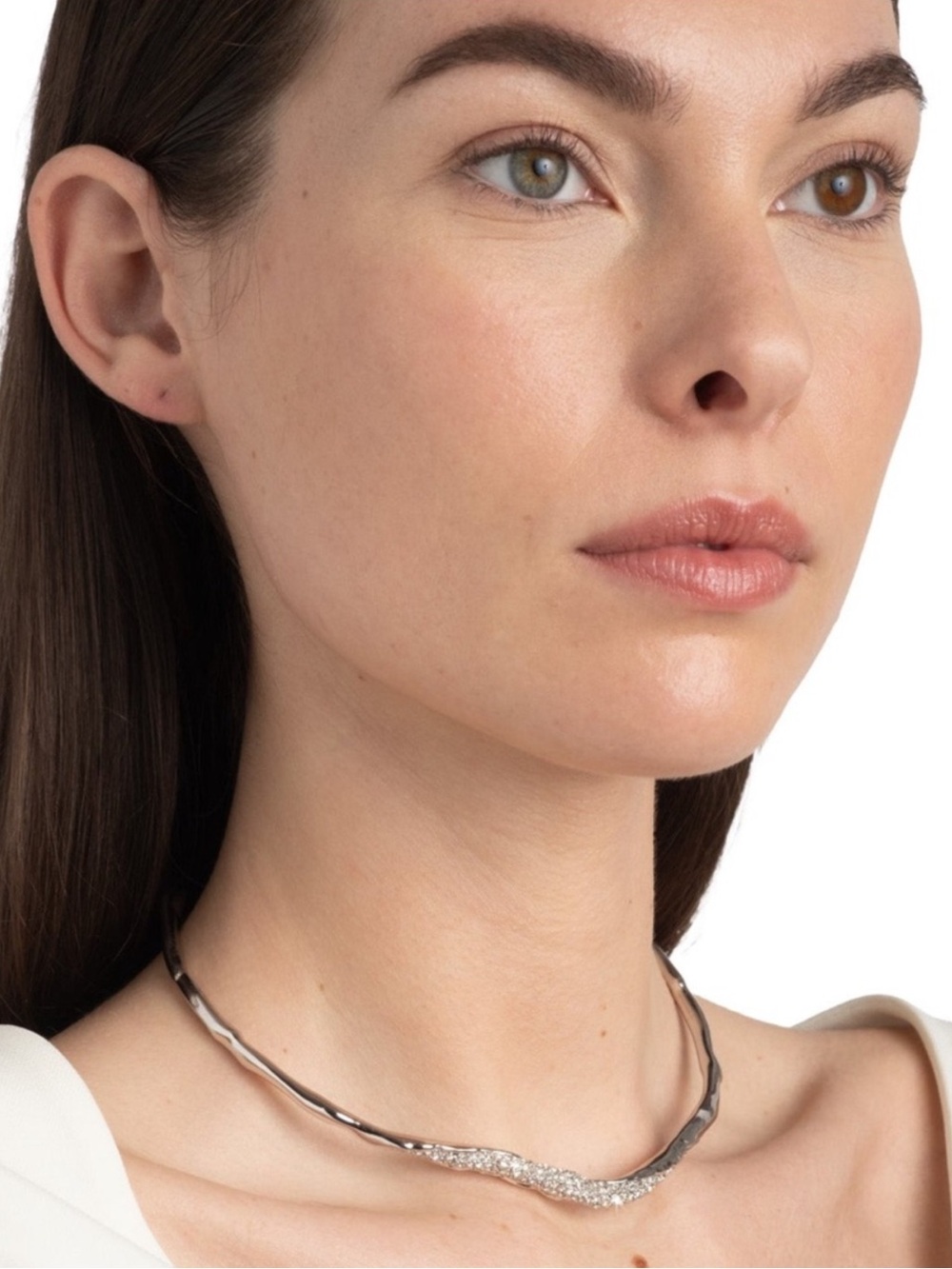 Alexis Bittar Solanales Silver Crystal Skinny Collar - Picture 5 of 7